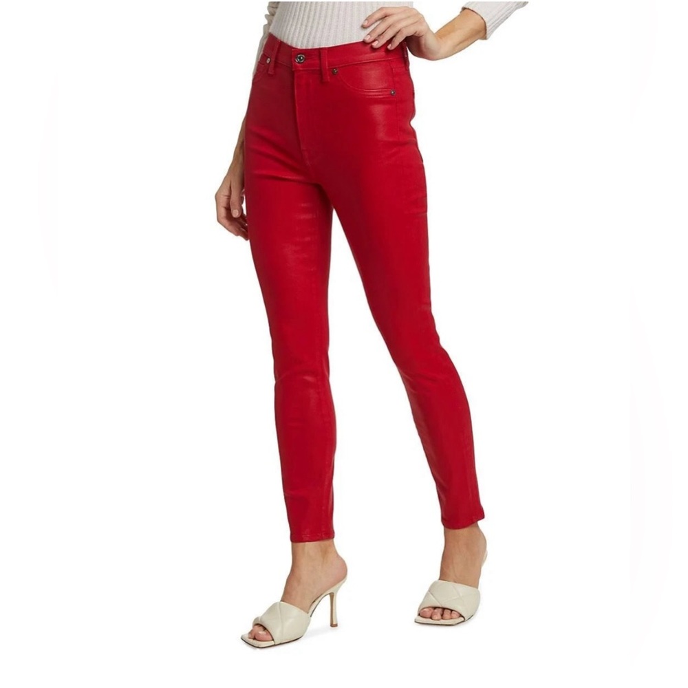 7 For All Mankind - Red HW Ankle SKinny size 27